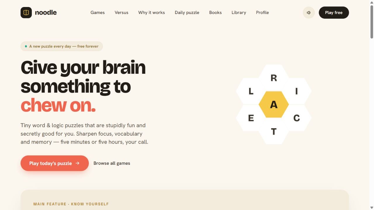 Noodle word and logic games platform