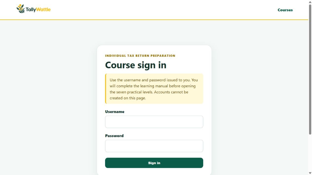 TallyWattle course application